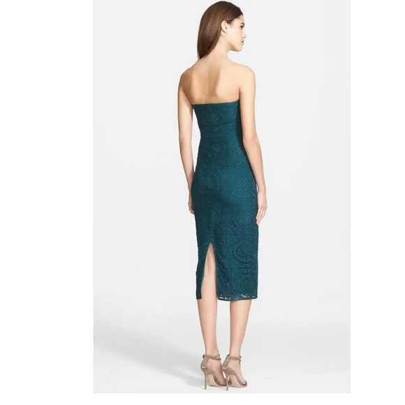 $1995 Burberry London Sonya Strapless Lace Cocktail Midi Dress in Black - Picture 9 of 9